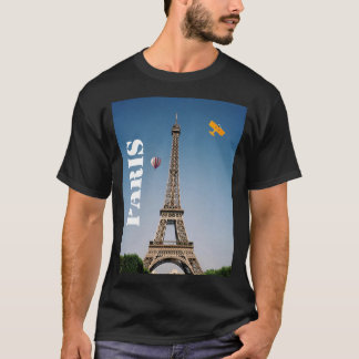 Manar grundläggande mörkt Eiffel för T-tröjaParis T-shirt