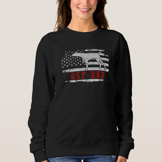 Manar Gsp Pappa American Flagga German Shorthar Po T Shirt (Framsida)