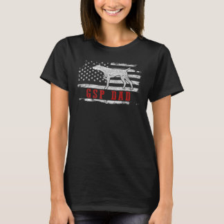 Manar GSP Pappa American Flagga German Shorthar Po T Shirt