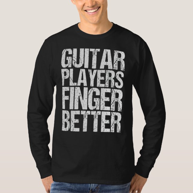 Manar Guitar Players Finger, bättre som gitarr T Shirt (Framsida)