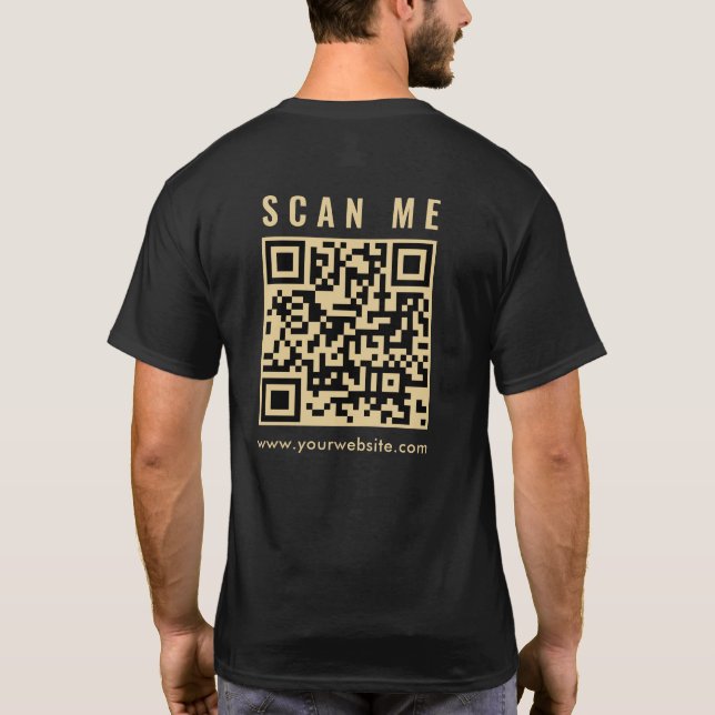 Manar Guld skanna mig QR-kod fram- och tillbaka-ut T Shirt (Baksida)
