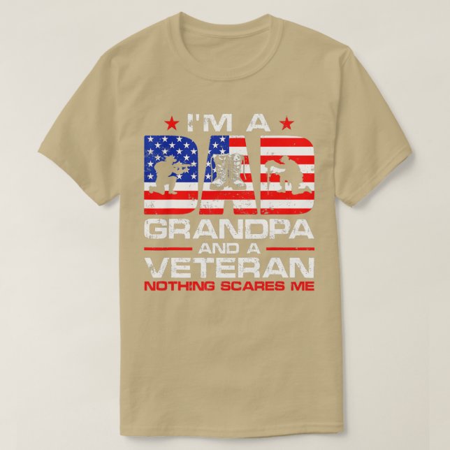 Manar Gun American Flagga Im A Pappa Grandpa och A T Shirt (Design framsida)