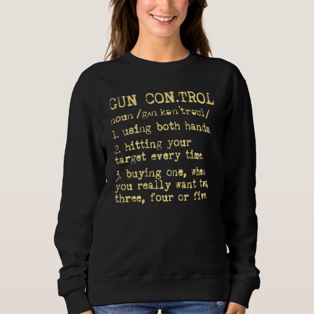 Manar Gun Control Definition Gun Say and Statem T Shirt (Framsida)