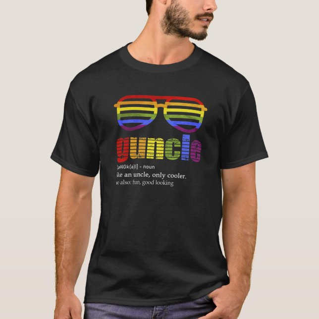Manar Guncle Definition Rainbow Pride Färg - För G T Shirt (Framsida)