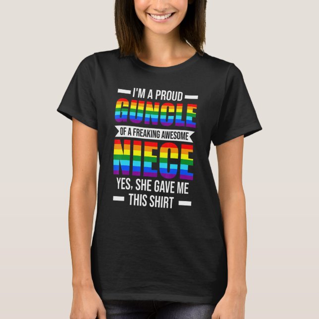 Manar Guncle of a Freaking Fantastisk Niece Gay T Shirt (Framsida)