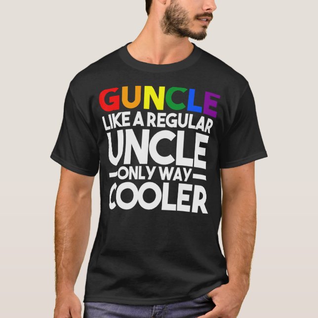 Manar Guncle som en vanlig morbror Gay pride T Shirt (Framsida)