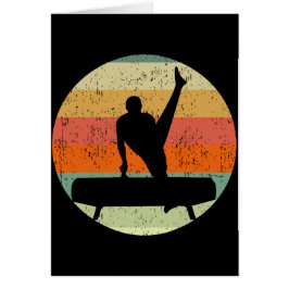 Manar Gymnastics Male Gymnast at Sunset Card Hälsningskort