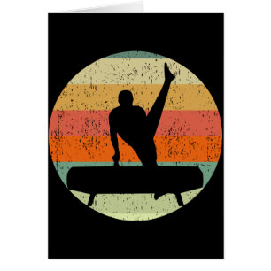 Manar Gymnastics Male Gymnast at Sunset Card Hälsningskort