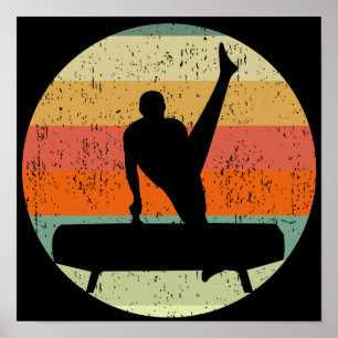 Manar Gymnastics Male Gymnast in Sunset Poster
