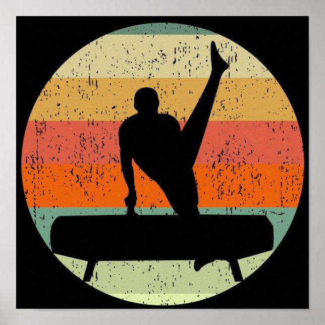 Manar Gymnastics Male Gymnast in Sunset Poster (Framsidan)