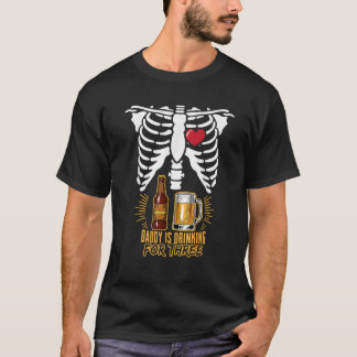 Manar Halloween Gravid Baby Skeleton Candy XRay T Shirt