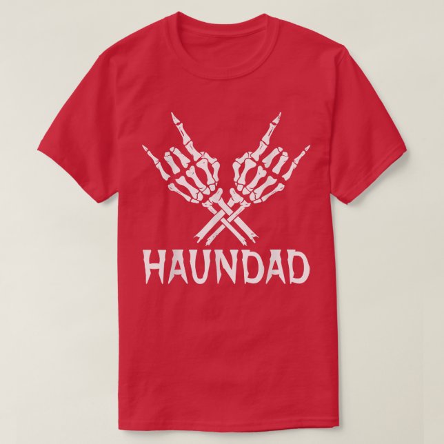 Manar Halloween Konstig Skeleton Funny Heavy Pappa T Shirt (Design framsida)