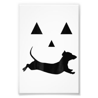Manar Halloween Pumpkin Dachshund Jack-O-Lantern C Fototryck