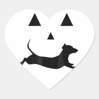 Manar Halloween Pumpkin Dachshund Jack-O-Lantern C Hjärtformat Klistermärke