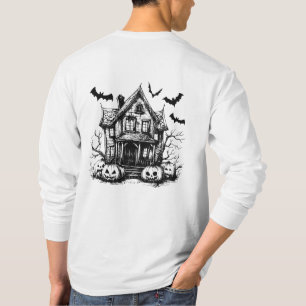 Manar Halloween Shirt Haunted House Tee Fladdermus