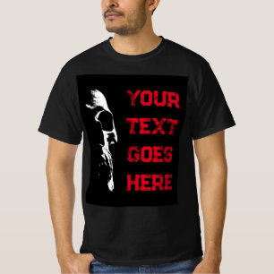 Manar Halloween Svart röd, röd, tryckt text T Shirt
