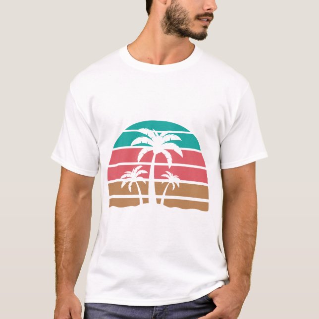 Manar Handflatan Träd Sunset T Shirt (Framsida)