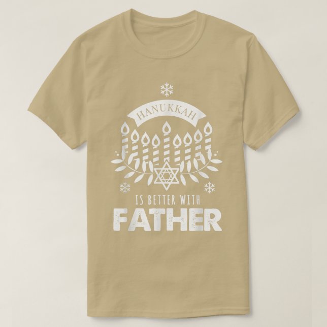 Manar Hanukkah är bättre med Far Matching Famil T Shirt (Design framsida)
