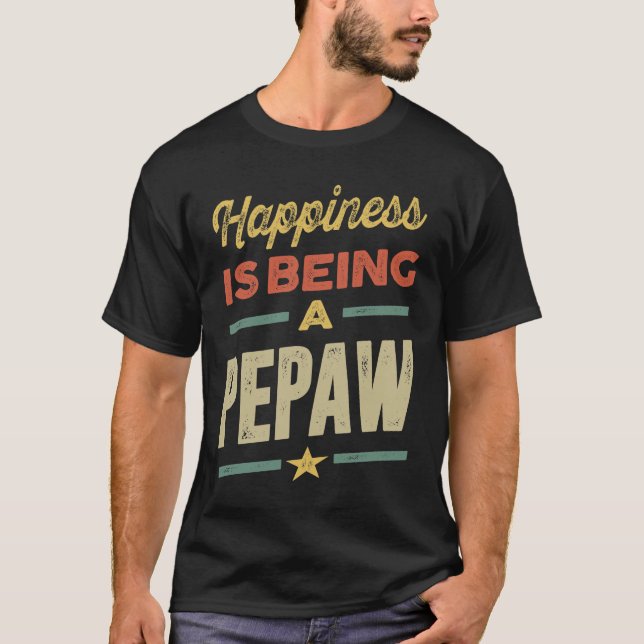 Manar Happa är Pepaw - Far Grandpa T Shirt (Framsida)