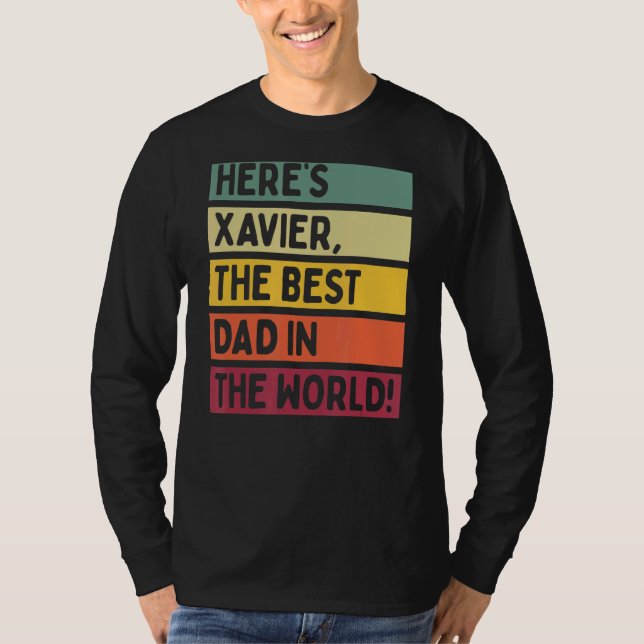 Manar Här är Xavier den bästa Pappan i världen T Shirt (Framsida)