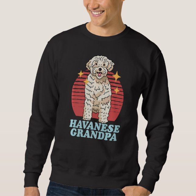 Manar Havanese Grandpa Hundägare Havanese Lång Ärmad Tröja (Framsida)