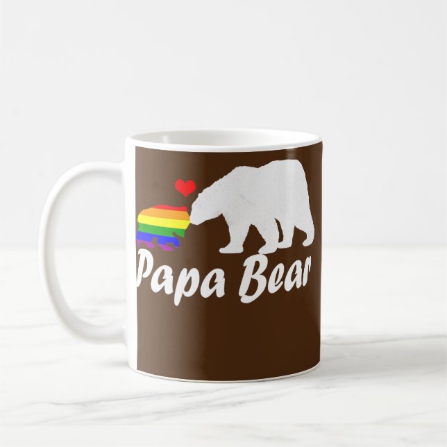 Manar HBT Pappa Bear Gay pride Equal-Höger Kaffemugg (Vänster)