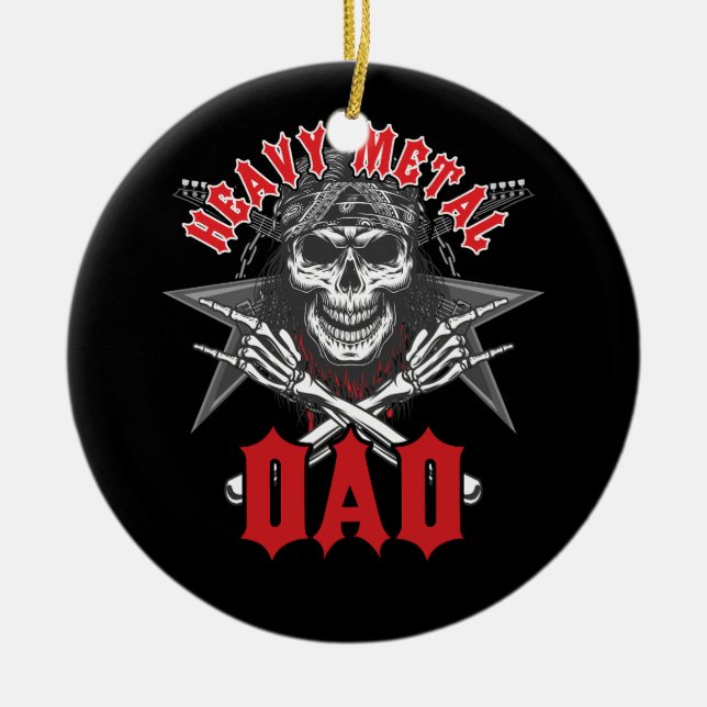 Manar Heavy Metall Sten Band Metalhead Heavy Mus P Julgransprydnad Keramik (Framsidan)