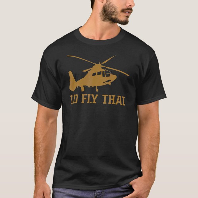 Manar Helikopter Pilot Heli... Jag skulle flyga T Shirt (Framsida)