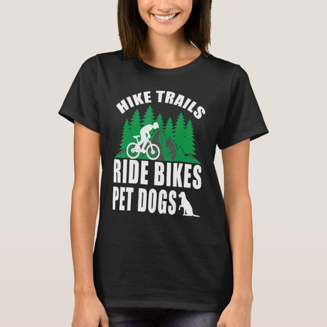 Manar Hike Trails Ride Bikes Pet Hundar T Shirt (Framsida)