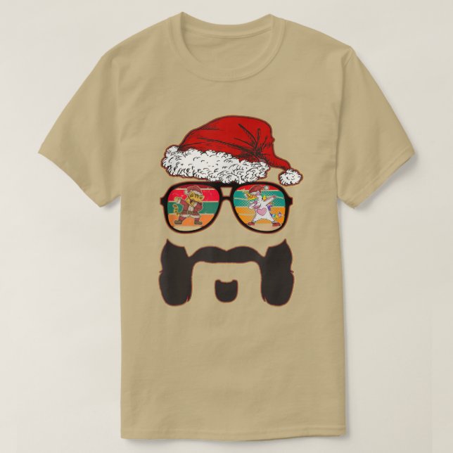 Manar Hipster Santa Beard Aviator Sunglasses med U T Shirt (Design framsida)