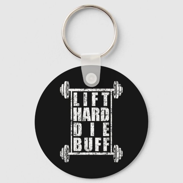 Manar Hiss Hard Die Buff Workout Bodybuilding Gym  Nyckelring (Framsida)