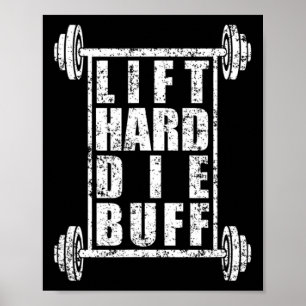 Manar Hiss Hard Die Buff Workout Bodybuilding Gym Poster