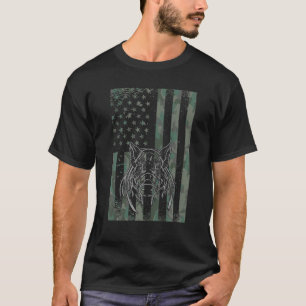 Manar Hog Hunting American Camouflage USA flagga B T Shirt