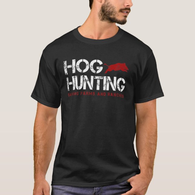 Manar Hog Hunting Saving Farms and Ranches Wildlif T Shirt (Framsida)