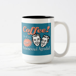 Manar homosexuell mugg för dagordningkaffe
