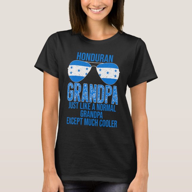 Manar Honduran Grandpa Honduras Flagga Sunglass T Shirt (Framsida)