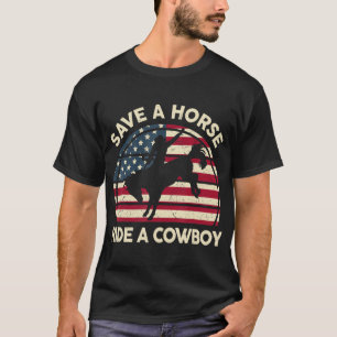 Manar Horse Tävla Shirt Rädda en häst Ride A Cowbo T