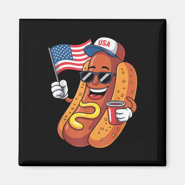 Manar Hotdog 4 juli 4 juli 4 juli Patriotic U Magnet (Framsidan)