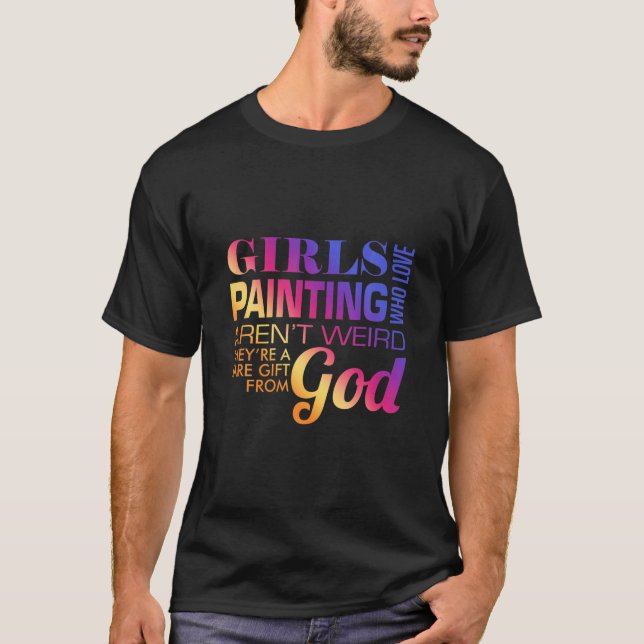 Manar House Painter Girl Crateur Funny Artist Pai T Shirt (Framsida)