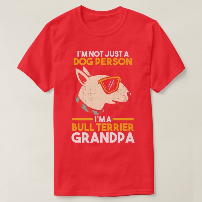 Manar Hund Grandfather Bull Terrier Grandpa  T Shirt (Design framsida)