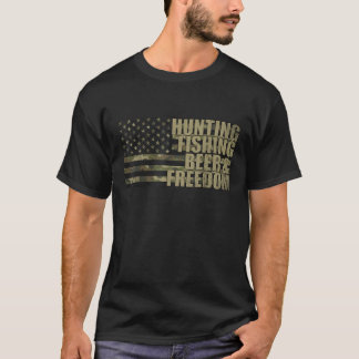 Manar Hunting and Fishing Fars dag Camo US Flagga T Shirt