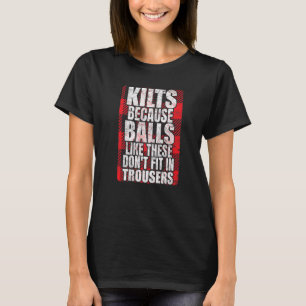 Manar hur man Bäror kilten för en Tartan Kilt Guy T Shirt