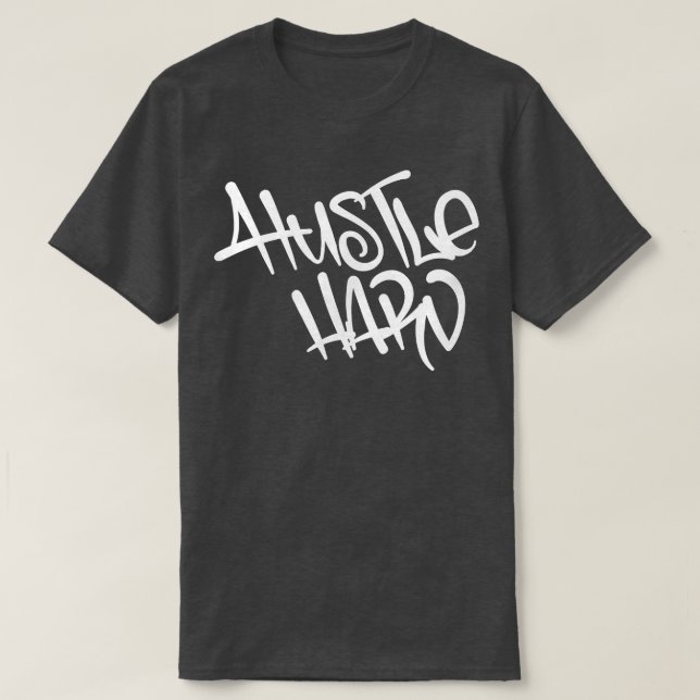 Manar HUSTLE Gym Fitness Workout Bodybuilding Moti T Shirt (Design framsida)