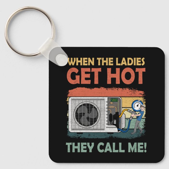 Manar Hvac är roligt när Dam får Hett de ringer Nyckelring (Framsida)