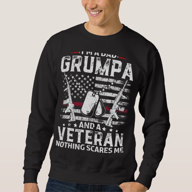 Manar I är A Pappa Grumpa T- Veteran Fars dag Lång Ärmad Tröja (Framsida)