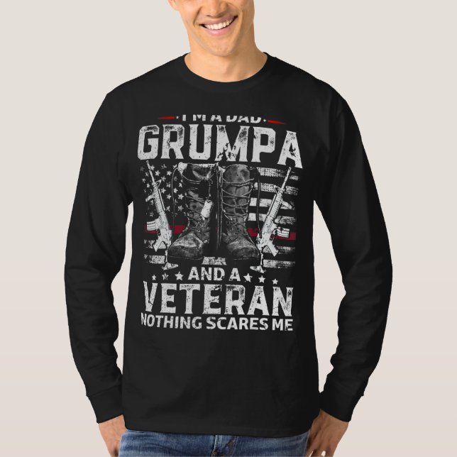 Manar I är A Pappa Grumpa Veteran Fars dag 2 T Shirt (Framsida)