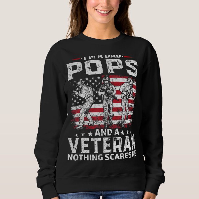 Manar I är A Pappa Pops Veteran Fars dag T Shirt (Framsida)