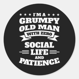 Manar I är en grumpy gammal man med noll social li Runt Klistermärke