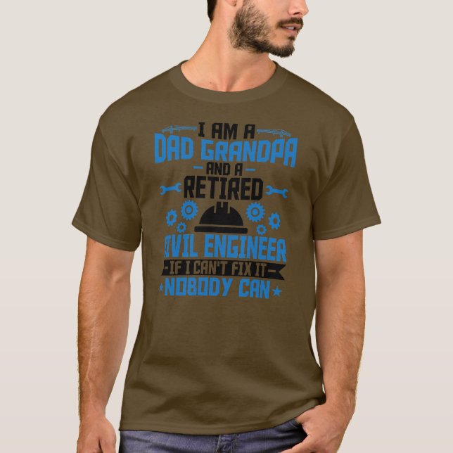Manar I är en Pappa-morfar, pensionerad Ingenjör T Shirt (Framsida)