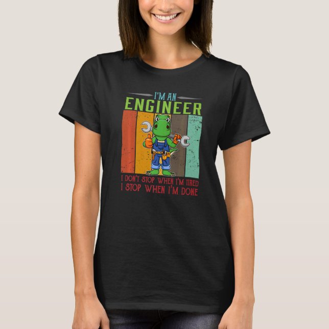 Manar I är Ingenjör stannar när jag är färdig tekn T Shirt (Framsida)